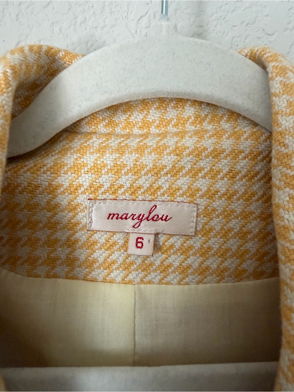 Women's Yellow Houndstooth Button-Front Coat - Picture 6 of 11